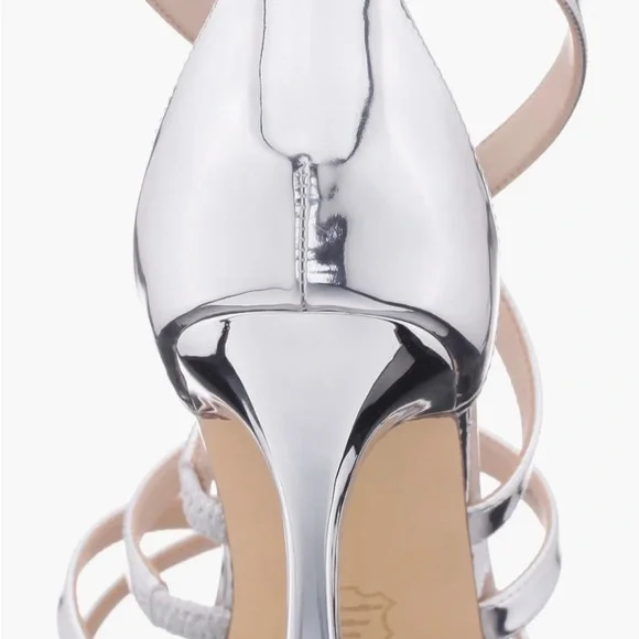 Elegant Silver Strappy Heels - Picture 6 of 8